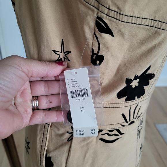 Anthropology/ Maeve Beige Floral Button-Front Jumpsuit - Picture 8 of 14